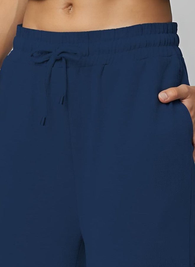 OUTLAWS سروال رياضي مريح للنساء من OUTLAWS بارتفاع متوسط باللون الأزرق - Image 5