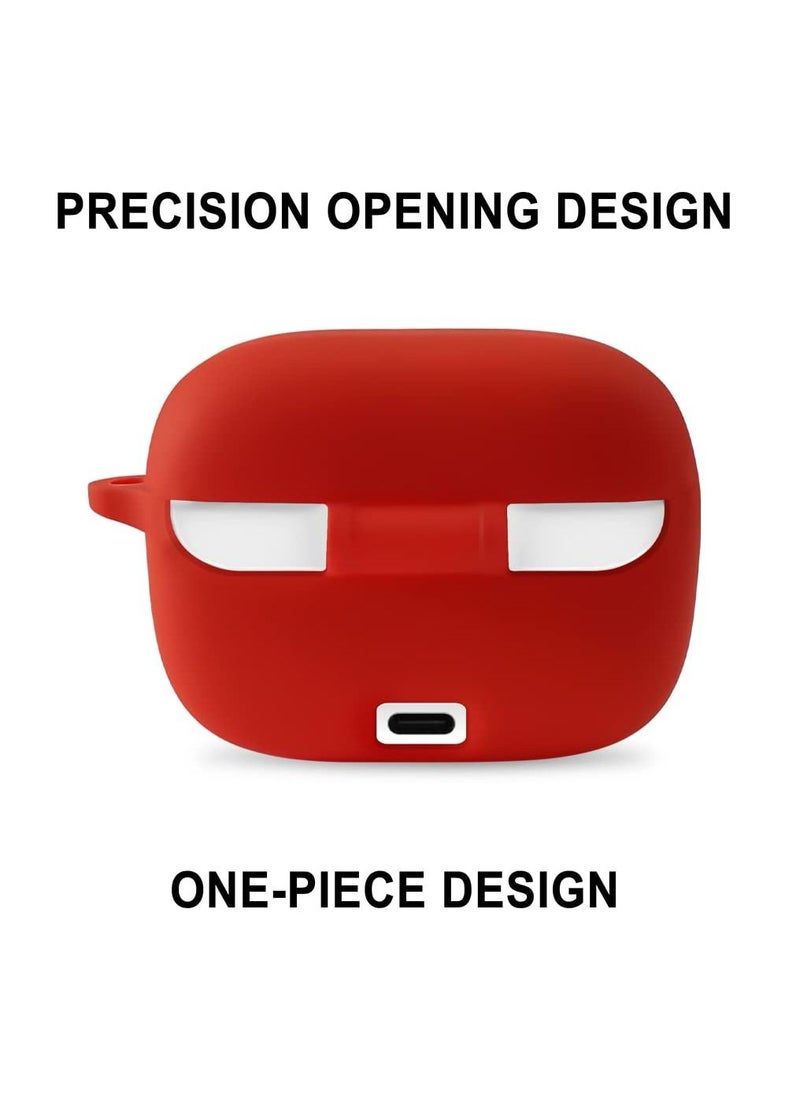 Generic - Silicone Carrying Case Compatible with JBL Tune 230NC TWS Portable Scratch Shock Resistant Cover with Carabiner (Red) - Image 1
