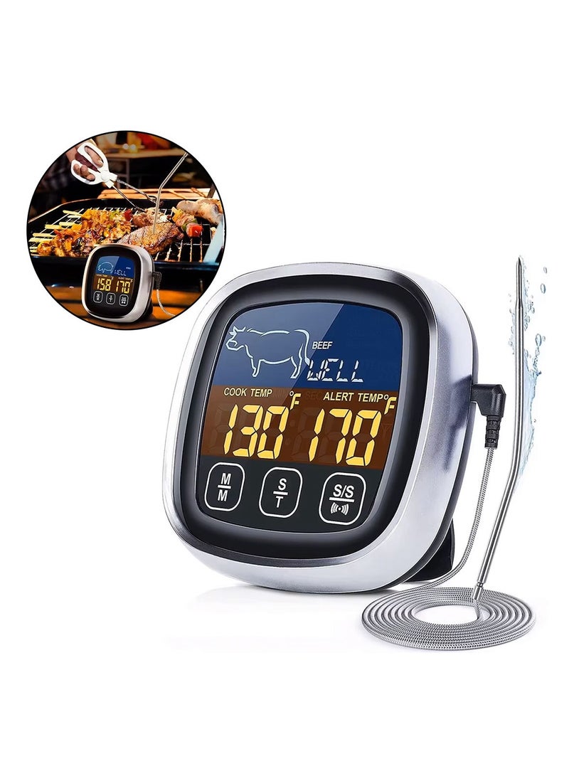 Digital Cooking and Grilling Thermometer – Professional BBQ Thermometer with Long Sensor Wire and 3 Installation Methods  - Image 1