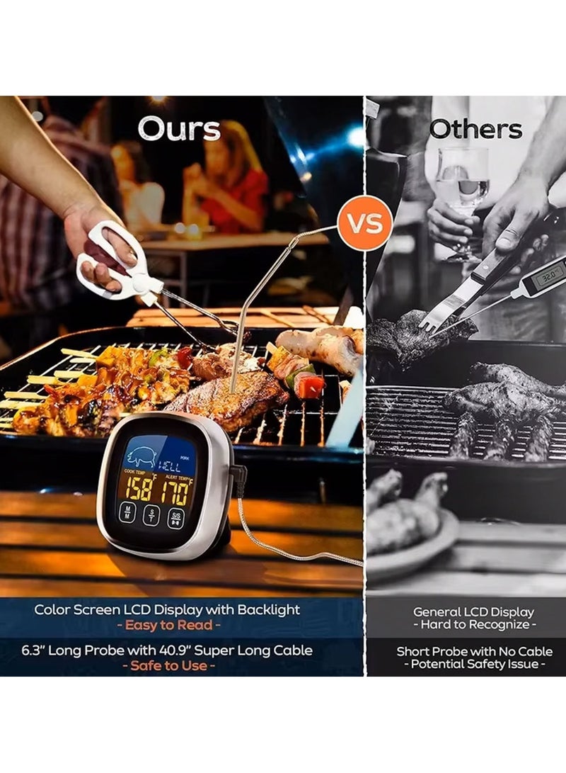 Digital Cooking and Grilling Thermometer – Professional BBQ Thermometer with Long Sensor Wire and 3 Installation Methods  - Image 3