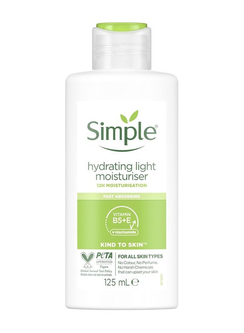 Simple Kind to Skin Hydrating Light Moisturiser UK’s #1 facial skin care brand* for 12-hour moisturisation 125 ml