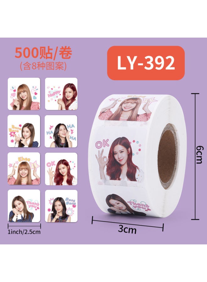 Liyuan Blackpink Sticker Idol Peripheral Expression Bag Sticker Sticker Sticker Roll Sticker - Image 1