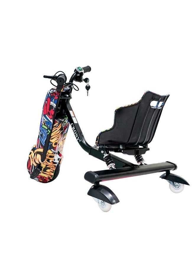 كروني سيارة دريفت للأطفال Jl009 مقاس 8 بوصات على شكل حرف V، محرك 250 واط، بطارية 36 فولت، 3 سرعات، نظام امتصاص الصدمات، سكوتر كهربائي ثلاثي العجلات، إضاءة LED، عجلات دريفت سلسة، سرعة قصوى 18 كم/ساعة، لعبة دريفت كهربائية خفيفة الوزن، تحكم سهل للمبتدئين، حركة دريفت ممتعة، مثالية للأطفال الذين يحبون الدريفت والسباق والمناورة بأسلوب السكوتر، مكبر صوت بلوتوث، عجلات دريفت سلسة، مدى 7-10 كم، لعبة دريفت خفيفة الوزن مع معدات أمان – Jl009football Street Dance - Image 5