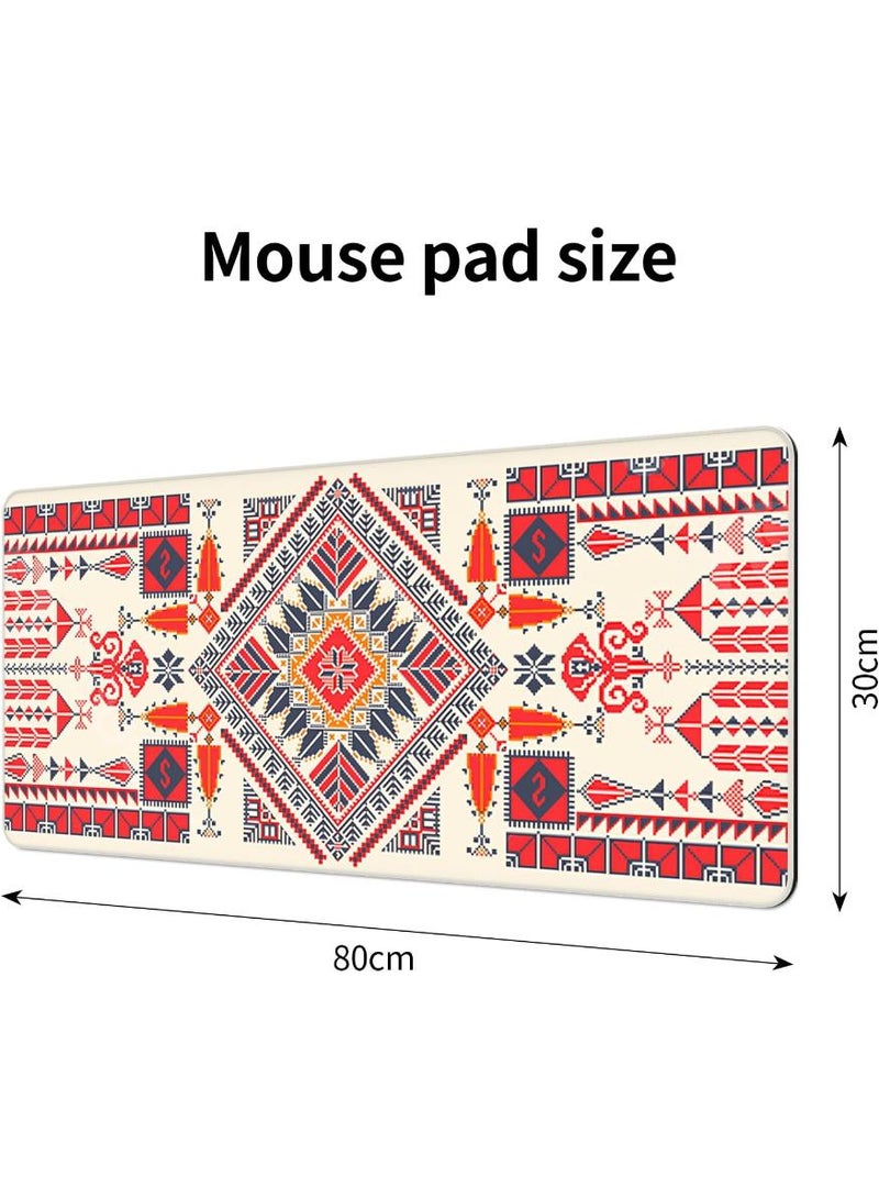  طائرة ورقية قاعدة ماوس كبيرة للألعاب بقاعدة مطاطية غير قابلة للانزلاق 800 × 300 ملم، قاعدة ماوس للمكتب وسطح قماشي ناعم، قاعدة ماوس وكيبورد للكمبيوتر (نمط هندسي) - Image 2