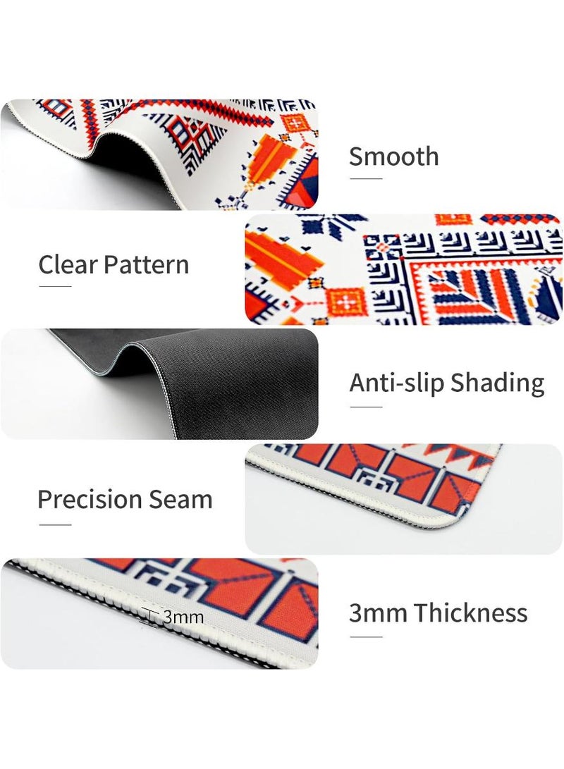  طائرة ورقية قاعدة ماوس كبيرة للألعاب بقاعدة مطاطية غير قابلة للانزلاق 800 × 300 ملم، قاعدة ماوس للمكتب وسطح قماشي ناعم، قاعدة ماوس وكيبورد للكمبيوتر (نمط هندسي) - Image 5