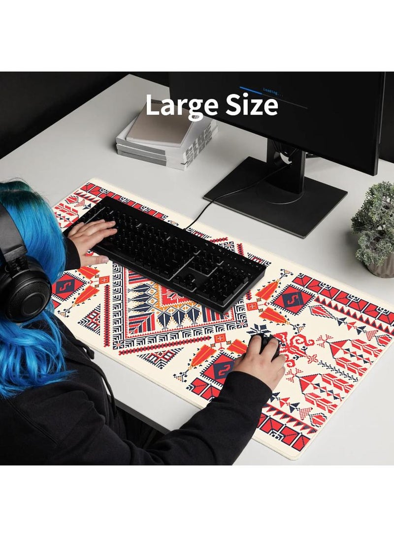  طائرة ورقية قاعدة ماوس كبيرة للألعاب بقاعدة مطاطية غير قابلة للانزلاق 800 × 300 ملم، قاعدة ماوس للمكتب وسطح قماشي ناعم، قاعدة ماوس وكيبورد للكمبيوتر (نمط هندسي) - Image 3