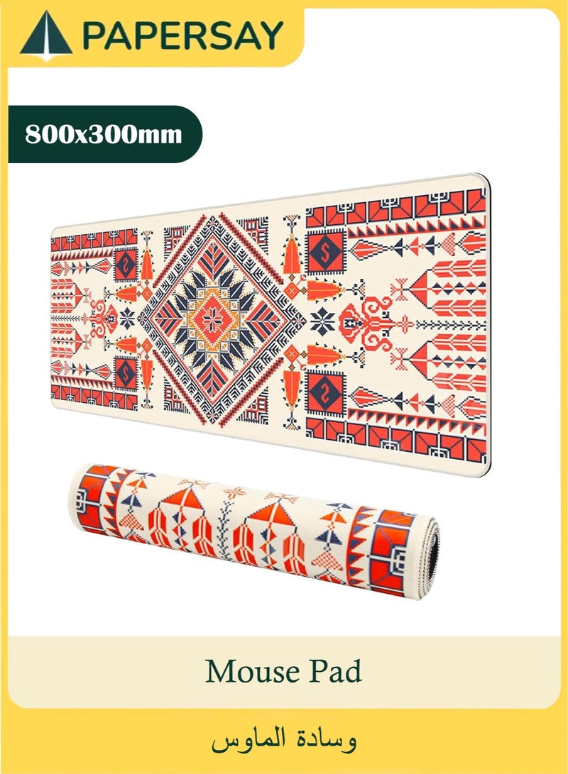  طائرة ورقية قاعدة ماوس كبيرة للألعاب بقاعدة مطاطية غير قابلة للانزلاق 800 × 300 ملم، قاعدة ماوس للمكتب وسطح قماشي ناعم، قاعدة ماوس وكيبورد للكمبيوتر (نمط هندسي) - Image 1