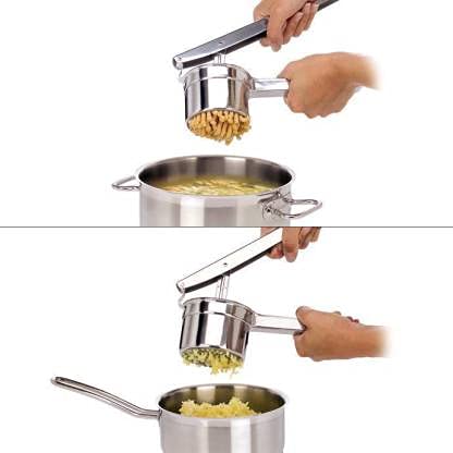 ZOOV Heavy Stainless Steel Potato Ricer Masher with 2 Interchangeable Disks Heavy Duty VegetableFruit Ricer for Purees Fruit Juicer - Image 2