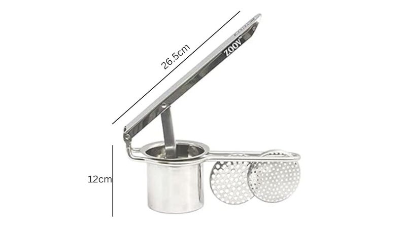 ZOOV Heavy Stainless Steel Potato Ricer Masher with 2 Interchangeable Disks Heavy Duty VegetableFruit Ricer for Purees Fruit Juicer - Image 4