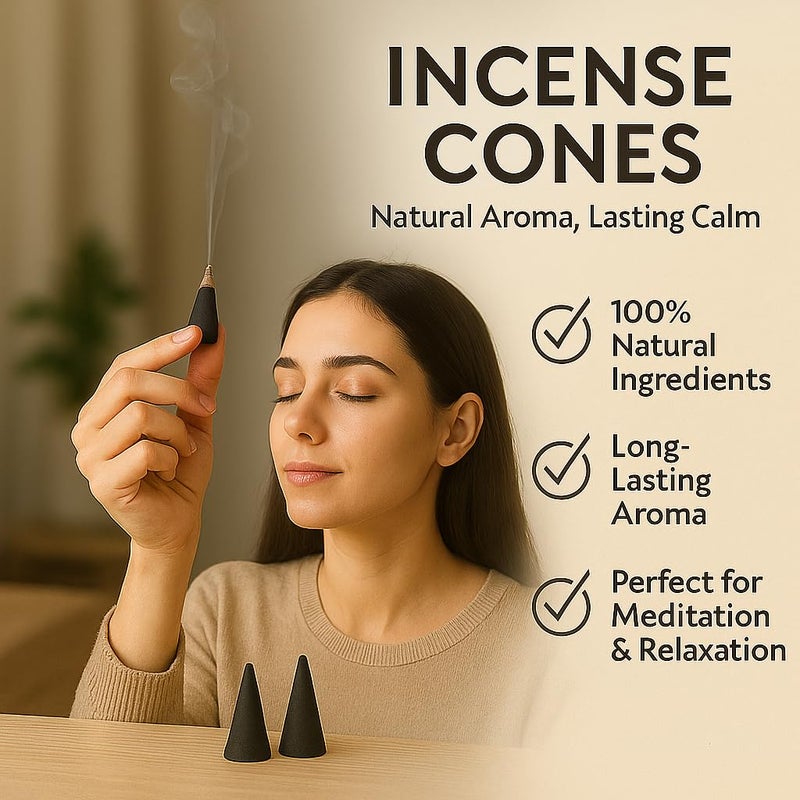 Yajna Frankincense-and-Myrrh 100%-Natural-Incense-Cones Handmade-Hand-Dipped Organic-Chemicals-Free for-Purification-Relaxation-Positivity-Yoga-Meditation The-Best-scents (60 Count) - Image 2