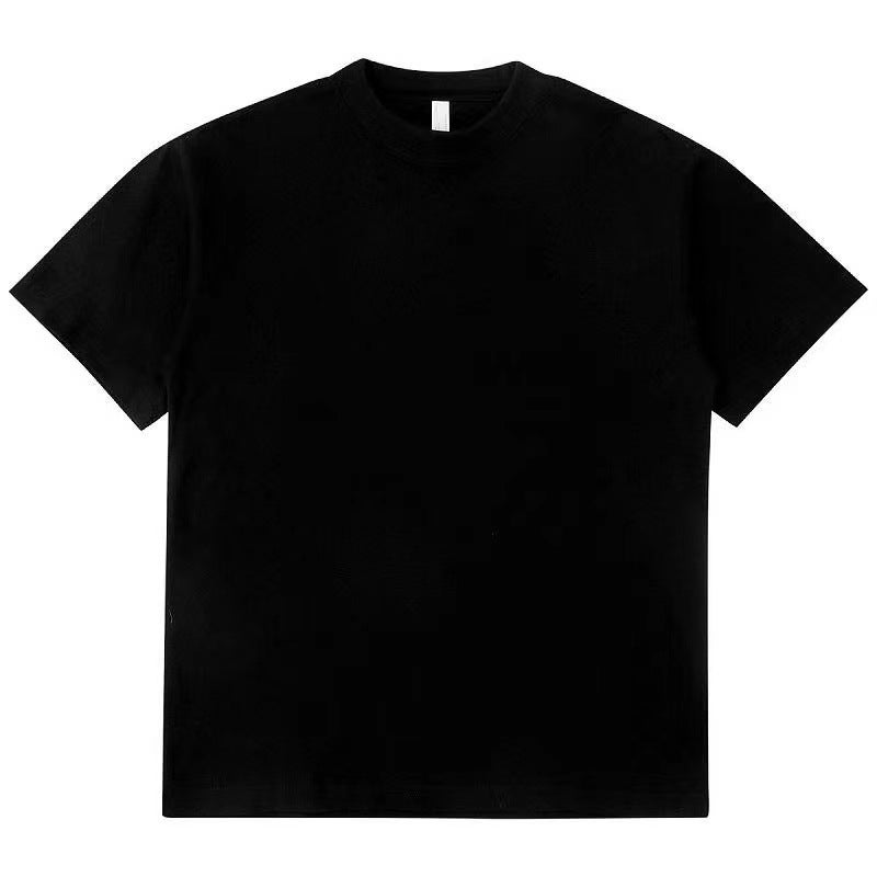 Summer Heavy Trendy Crewneck Short-Sleeved T-Shirt Unisex Loose Oversize Shoulder Instagram Style All-Match Top - Image 1