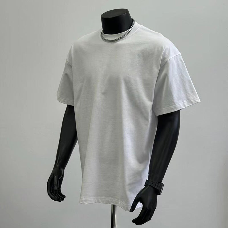 Summer Heavy Trendy Crewneck Short-Sleeved T-Shirt Unisex Loose Oversize Shoulder Instagram Style All-Match Top - Image 4