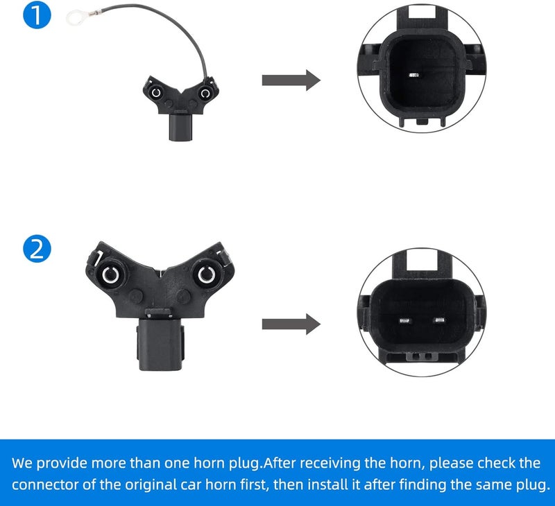 SEINECA Car Horn compatible with Hon-da,12V Waterproof Snail Horn 110-125db High/Low Tone (With Two Pairs of Plug) - Image 4