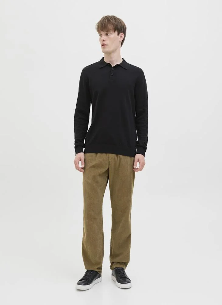 JJ Rebel Bcallum Knit Polo Neck Long Sleeve Sweater