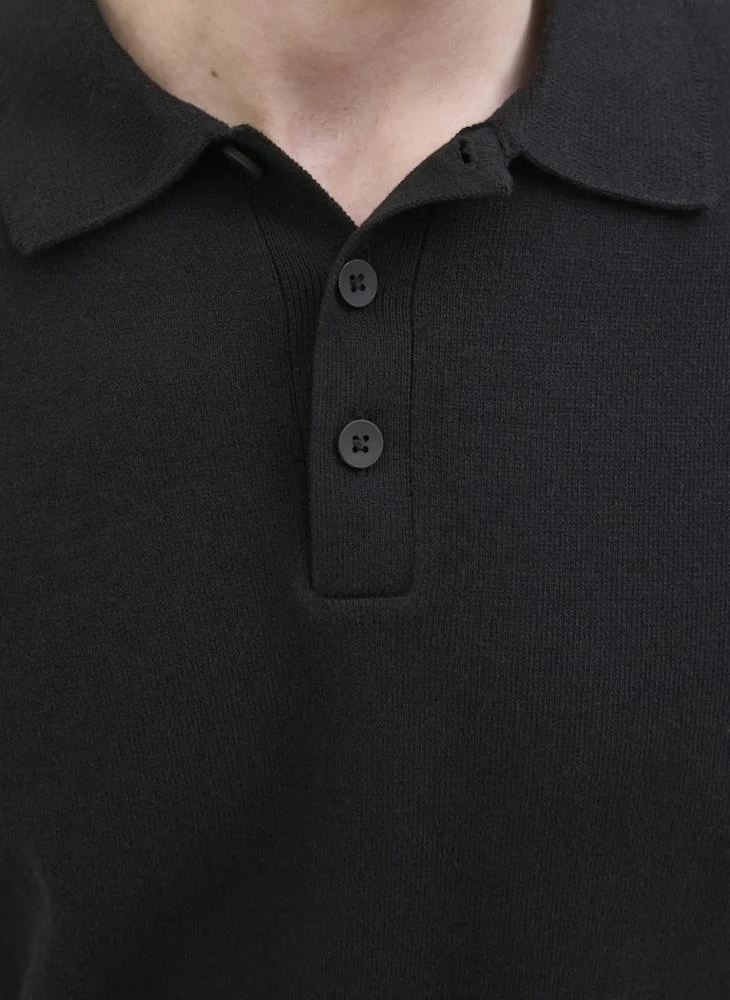 JJ Rebel Bcallum Knit Polo Neck Long Sleeve Sweater