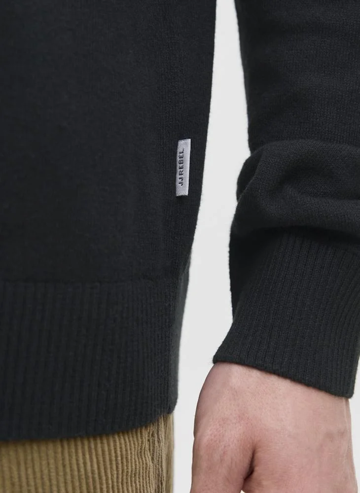 JJ Rebel Bcallum Knit Polo Neck Long Sleeve Sweater