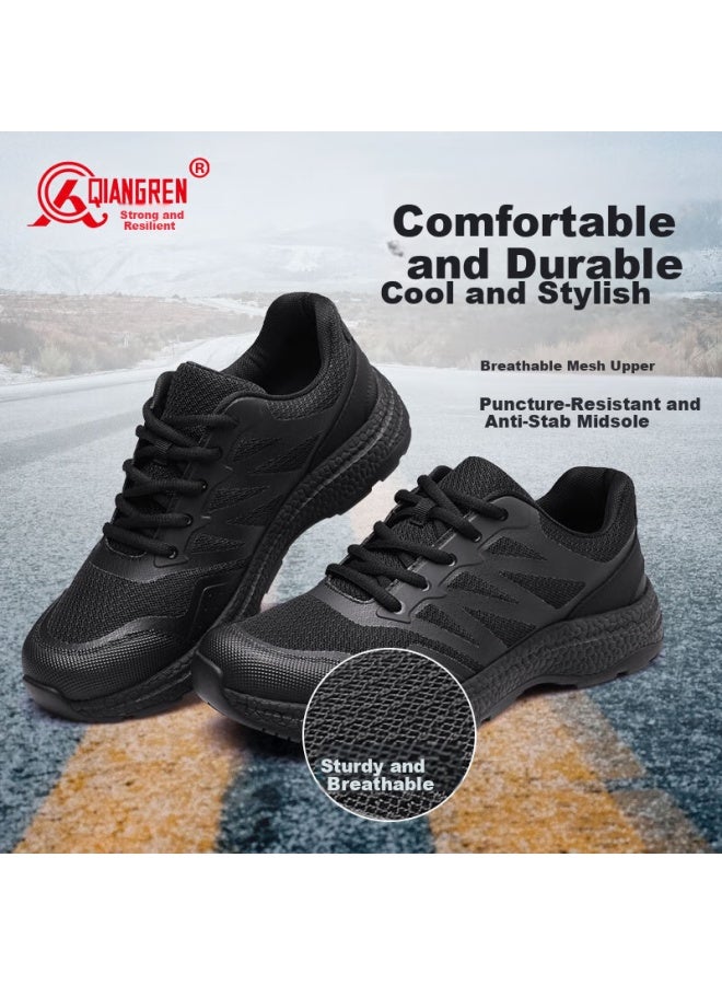Strongman Qiangren Men's Leisure Shoes 3515 Outdoor Training Shoes Anti-puncture Shock Absorption Comfortable Sports Shoes Jds230x Black Size 39 - Image 4
