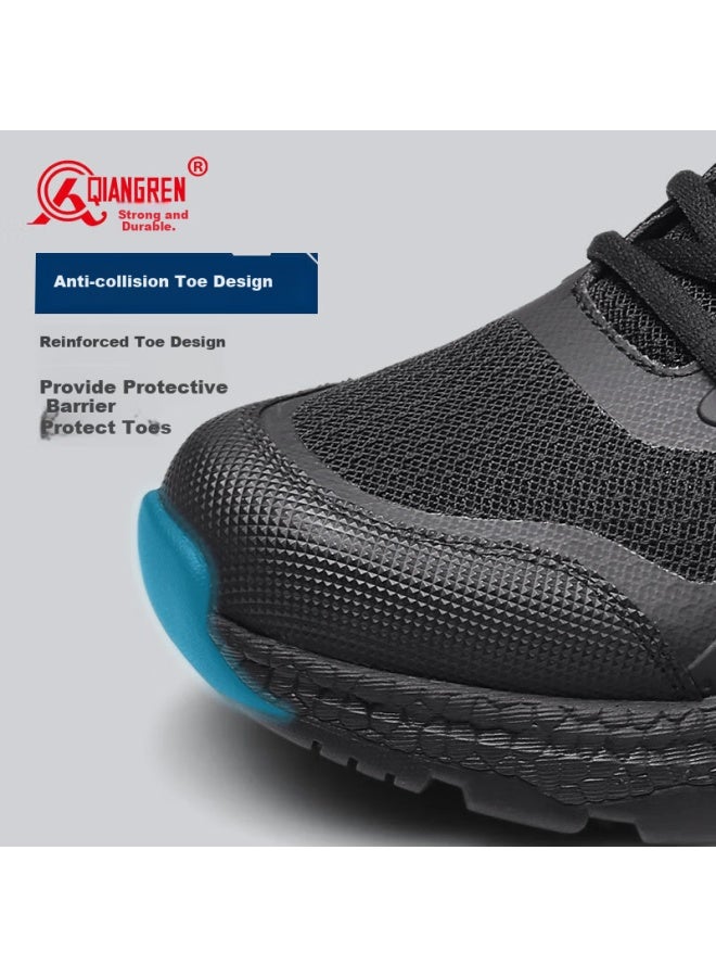 Strongman Qiangren Men's Leisure Shoes 3515 Outdoor Training Shoes Anti-puncture Shock Absorption Comfortable Sports Shoes Jds230x Black Size 39 - Image 3
