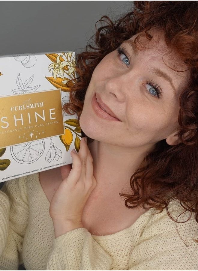 CURLSMITH Curlsmith - Shine Kit, Shampoo, Conditioner, Jelly & Cream, Sensitive, Fragrance Free, for All Curl and Hair Types, Vegan, 2 x 12 fl oz, 2 x 2 fl oz  - Image 4