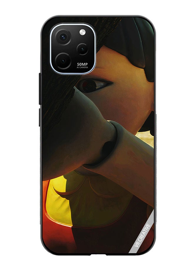 VR CREATIVE Protective Case Cover For Huawei Enjoy 50z Squid Game Girl Statue Design Multicolour - Image 1
