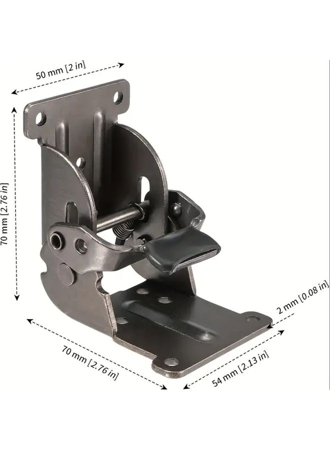 Black 4 Pack Heavy Duty Steel Folding Brackets 500lb Capacity with Self Locking Hinge and 40 Screws - Image 2