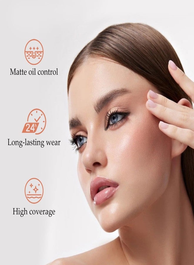 GEUUFEA Air Cushion Foundation, 2 In 1 Pressed Powder, Natural Matte Liquid Foundation, Flawless Finish, Oil Control Moisturizing Setting Powder, Easy to Apply（Natural) - Image 4