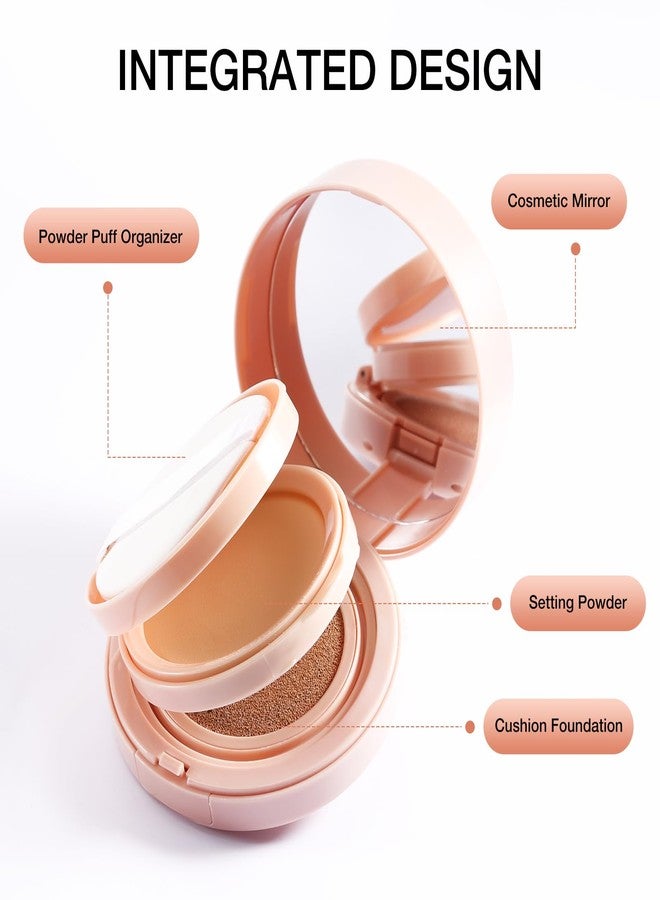 GEUUFEA Air Cushion Foundation, 2 In 1 Pressed Powder, Natural Matte Liquid Foundation, Flawless Finish, Oil Control Moisturizing Setting Powder, Easy to Apply（Natural) - Image 5
