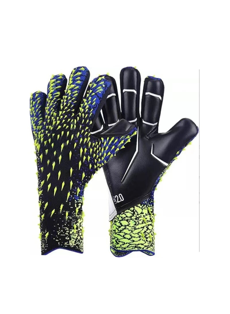 Generic Soccer Goalkeeper Gloves Goalkeeper Training Gloves Strong Grip Non-slip Breathable Suitable for Adults and Kids (Green and Black Size 10)  - Image 1