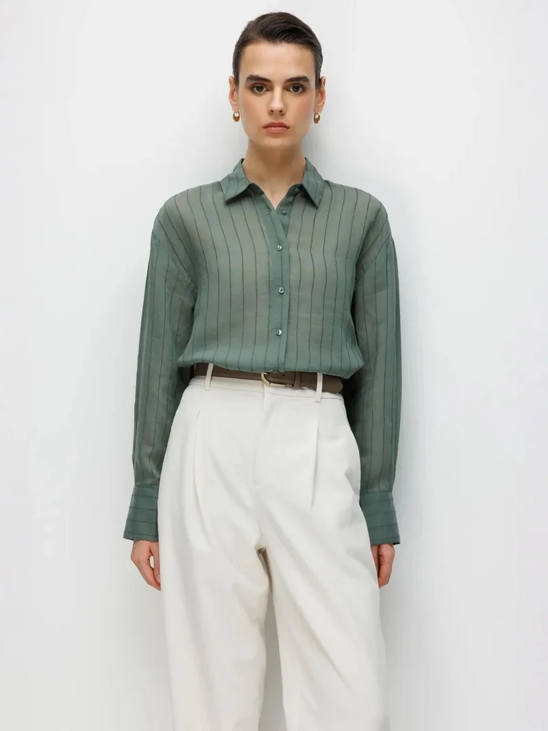 MixRay Mixray Striped Textured Woven Button Shirt