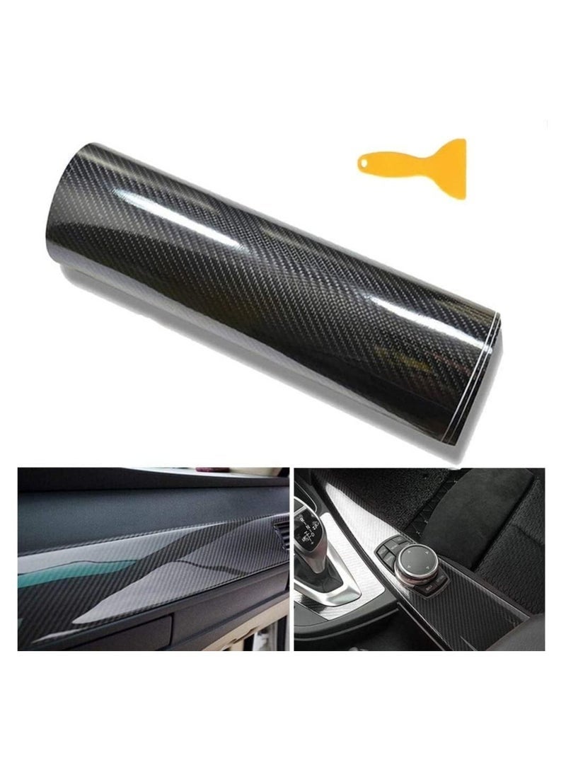6D Carbon Fiber Sticker Self adhesive Waterproof Wrapping Protective Film for Car Vehicle and Laptop 30 x 150CM - Image 1