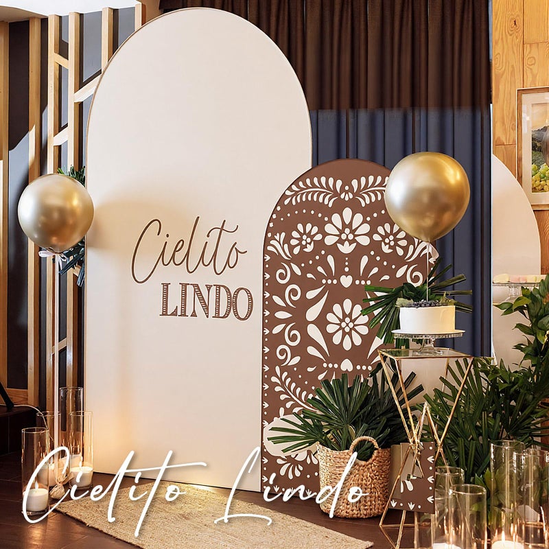 Mindsoft 2 Pcs Cielito Lindo Arch Backdrop Cover 6ft and 7.2ft Spandex Stand Cover for Mexican Baby Show Birthday Wedding Bridal Shower Party Decorations - Image 4
