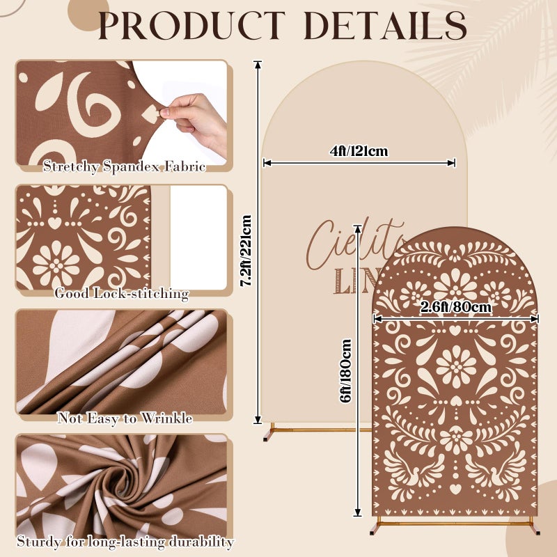 Mindsoft 2 Pcs Cielito Lindo Arch Backdrop Cover 6ft and 7.2ft Spandex Stand Cover for Mexican Baby Show Birthday Wedding Bridal Shower Party Decorations - Image 3