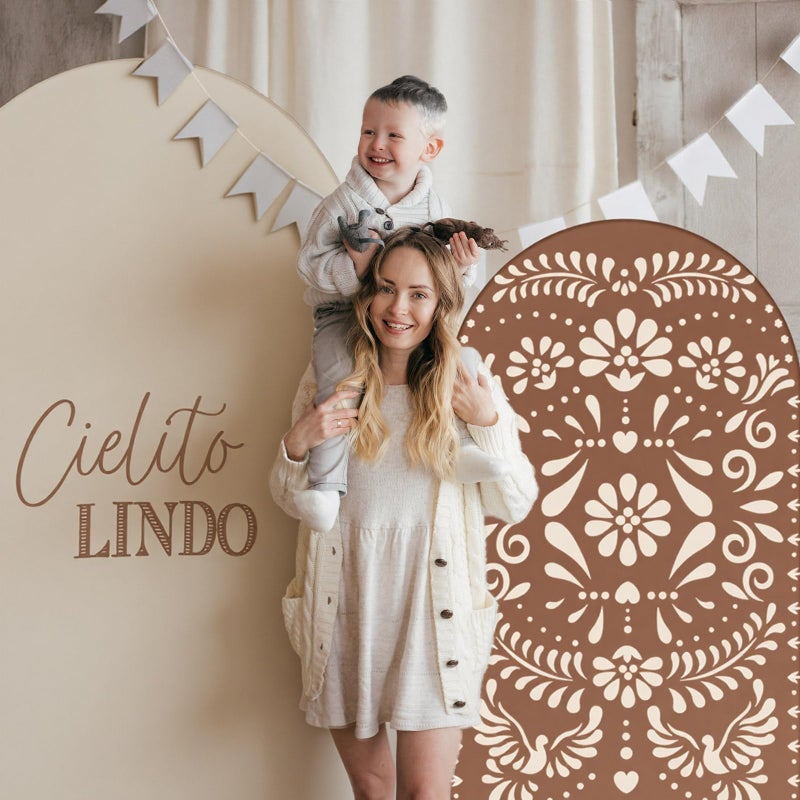 Mindsoft 2 Pcs Cielito Lindo Arch Backdrop Cover 6ft and 7.2ft Spandex Stand Cover for Mexican Baby Show Birthday Wedding Bridal Shower Party Decorations - Image 2