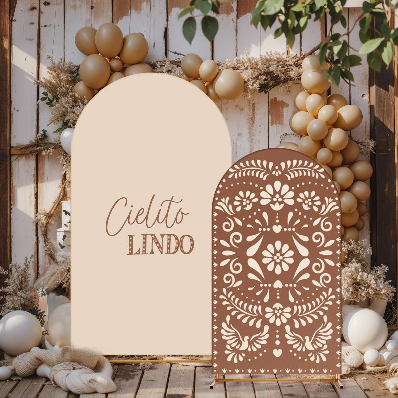 Mindsoft 2 Pcs Cielito Lindo Arch Backdrop Cover 6ft and 7.2ft Spandex Stand Cover for Mexican Baby Show Birthday Wedding Bridal Shower Party Decorations - Image 5