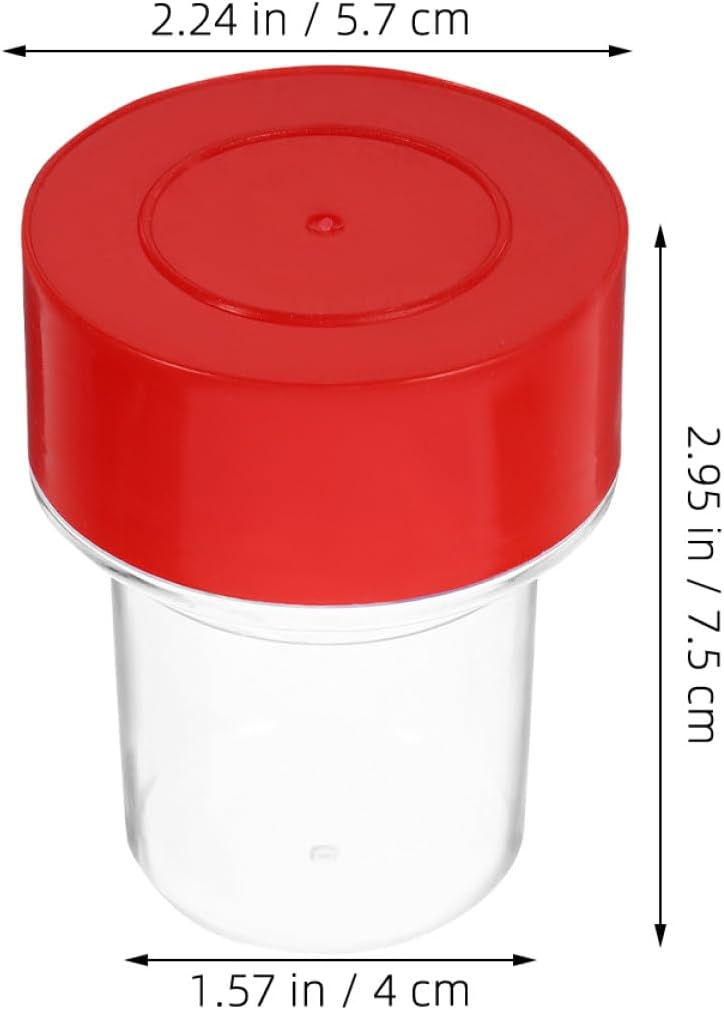 SEWACC 5pcs Red Round Plastic Stamp Storage Boxes for Office and Financial Use, Ink Stamper Containers with Lid, Sturdy Craft Organization for Business and School Supplies - Image 2