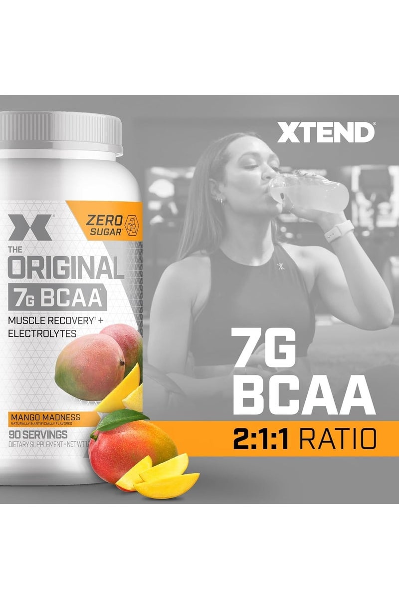 XTEND Original BCAA  Powder Zero Sugar With Electrolytes for Hydration & Muscle Repair,  Post-Workout Supplement, Lemon Mango Madness Flavor - 90 Servings - Image 3