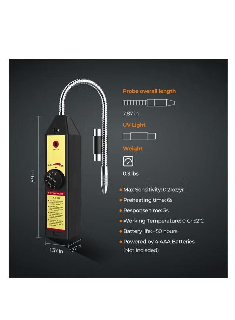 كاشف تسرب الفريون WJL-6000، جهاز اختبار غاز الهالوجين، مبرد تكييف الهواء R22 R410A R134A مع LED، حساسية قابلة للتعديل، لتسرب غاز الهالوجين، كاشف تسرب مبرد مكيف الهواء - Image 3