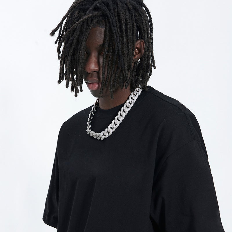 New Heavy Drop Shoulder Small Neckline Short Sleeve T-Shirt American Hip Hop Style Fashion Brand Ins Bottoming Shirt - Image 4