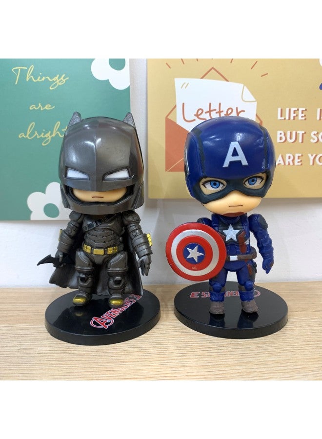6 Q Version Of The Compound Alliance Hand-made Steel Spider Captain America Alliance Doll Model Cake Car Decoration Ornaments-Color:6 Union C (one Set Price) - Image 4