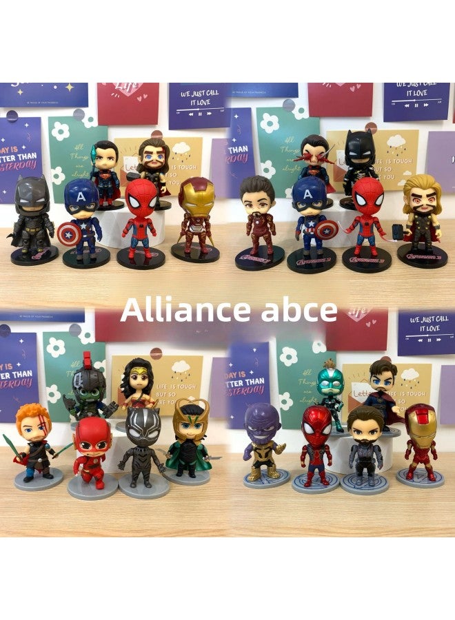 6 Q Version Of The Compound Alliance Hand-made Steel Spider Captain America Alliance Doll Model Cake Car Decoration Ornaments-Color:6 Union C (one Set Price) - Image 2