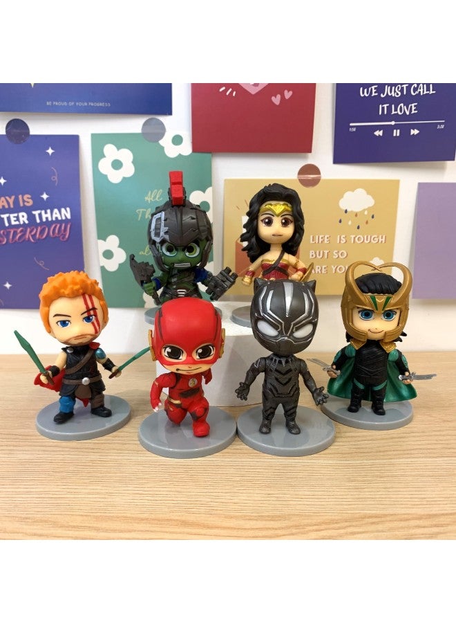 6 Q Version Of The Compound Alliance Hand-made Steel Spider Captain America Alliance Doll Model Cake Car Decoration Ornaments-Color:6 Union C (one Set Price) - Image 1