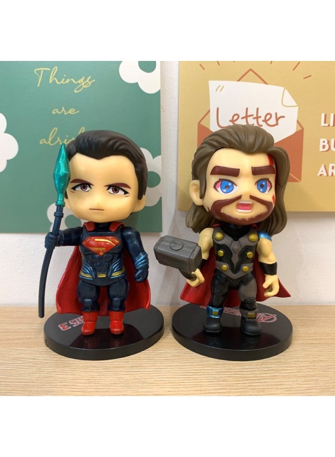 6 Q Version Of The Compound Alliance Hand-made Steel Spider Captain America Alliance Doll Model Cake Car Decoration Ornaments-Color:6 Union C (one Set Price) - Image 3