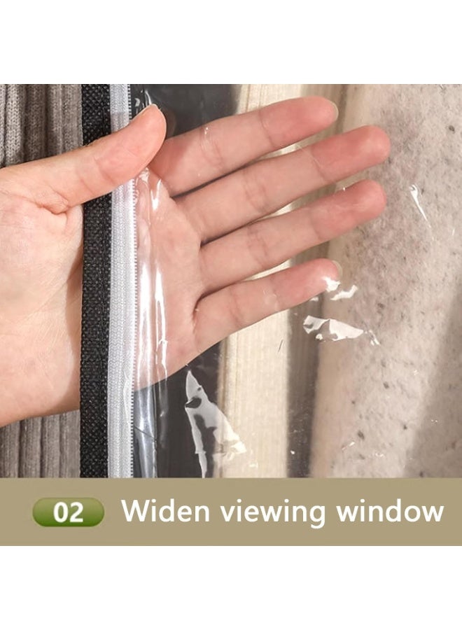 Arabest Suit Bags for Closet Storage, Garment Rack Cover, Clothes Rack Cover, Hanger Cover with Transparent Window, Dust Cover with Zipper, Non-woven Clothing Cover, Beige, 59*20*59in(Beige,150*50*150cm/59*20 - Image 4