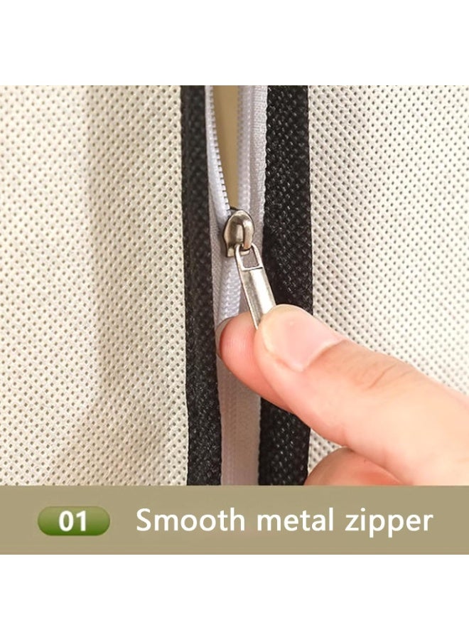 Arabest Suit Bags for Closet Storage, Garment Rack Cover, Clothes Rack Cover, Hanger Cover with Transparent Window, Dust Cover with Zipper, Non-woven Clothing Cover, Beige, 59*20*59in(Beige,150*50*150cm/59*20 - Image 3