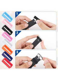 SAVITA 8pcs 22mm Watch Strap Holder Loop, Silicone Watch Band Keeper Multi Colors Holder Loops Watch Band Loop Watch Fastener Rings for Smartwatch Band Wristband  - Image 1