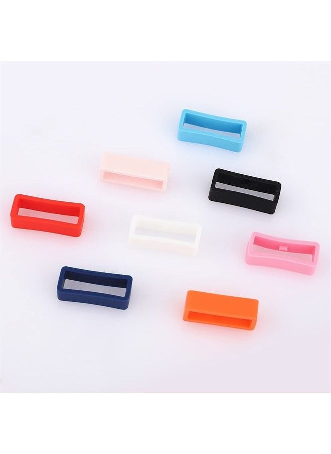 SAVITA - 8pcs 22mm Watch Strap Holder Loop, Silicone Watch Band Keeper Multi Colors Holder Loops Watch Band Loop Watch Fastener Rings for Smartwatch Band Wristband - Image 1