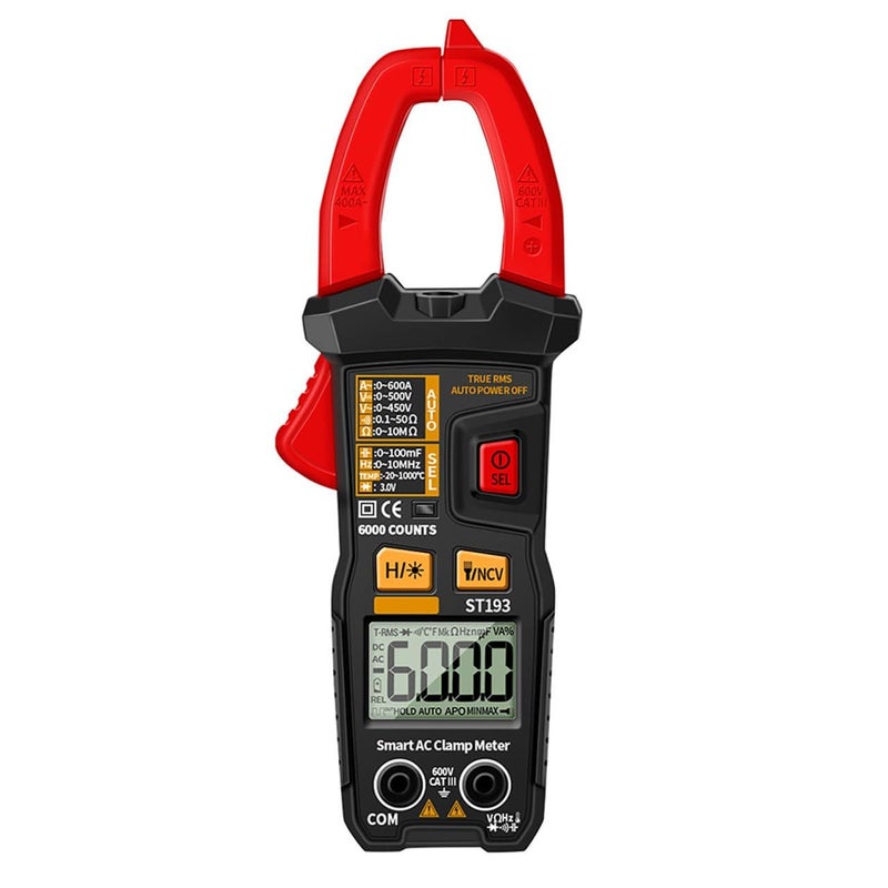 Digital Clamp Multimeter St193 Auto Ranging Acdc Current Tester Handheld Repair Tool for Electricians - Image 2