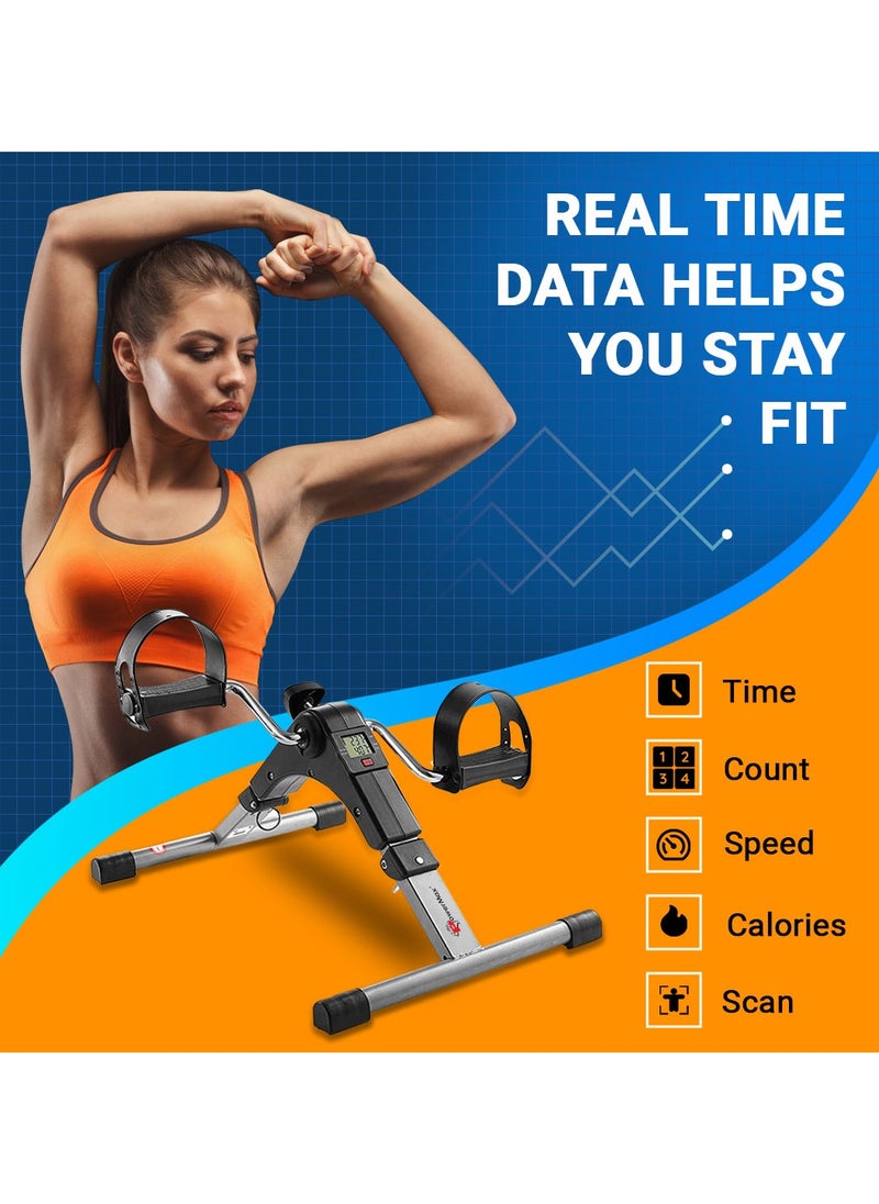 PowerMax Fitness - Fitness Bs-Mini Mini Cycle Pedal Exerciser With Adjustable Resistance And Digital Display - For Light Leg And Arm Exercise And Physiotherapy At Home - Image 1