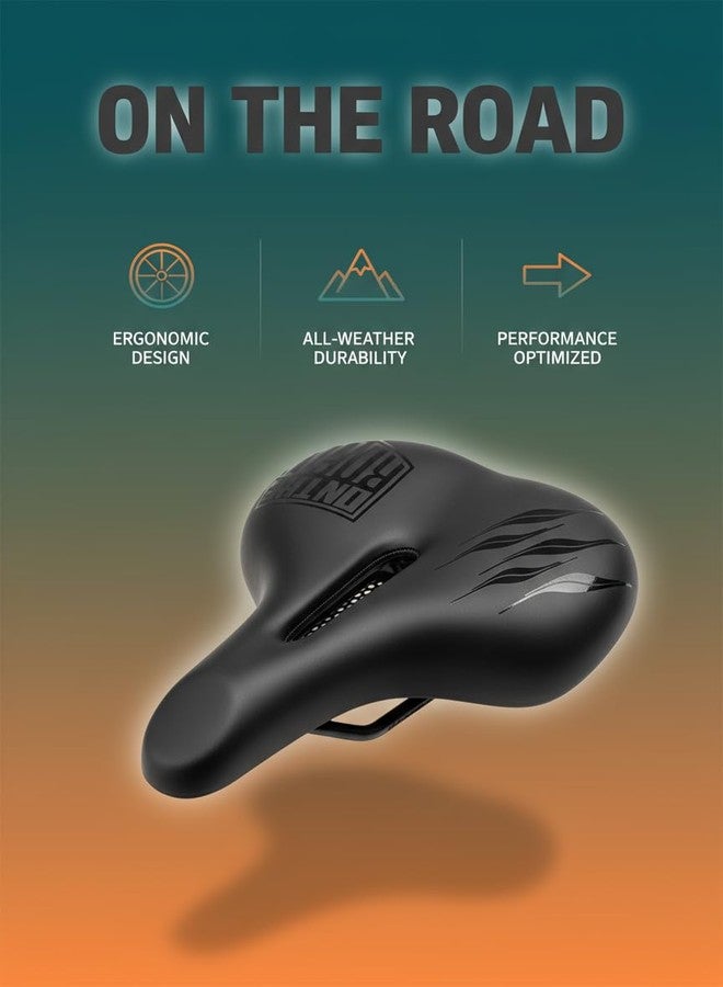 SHIVEXIM Bike Seat Bicycle Saddle - Long Ride Comfort Universal Cycle Saddle Wide Cushion Pad for Women Men Fits MTB Mountain Bike/Road/Spinning Exercise (On The Road) - Image 4