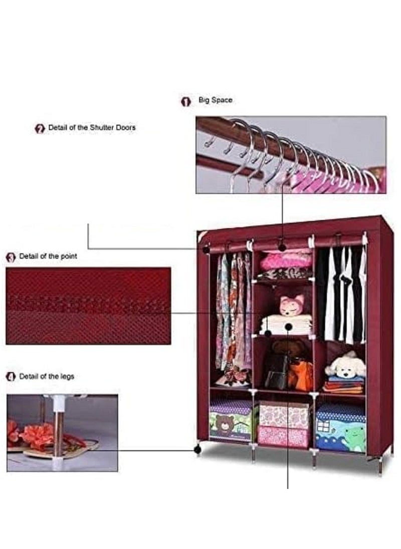 Generic Portable Wardrobe Organizer Red  - Image 2